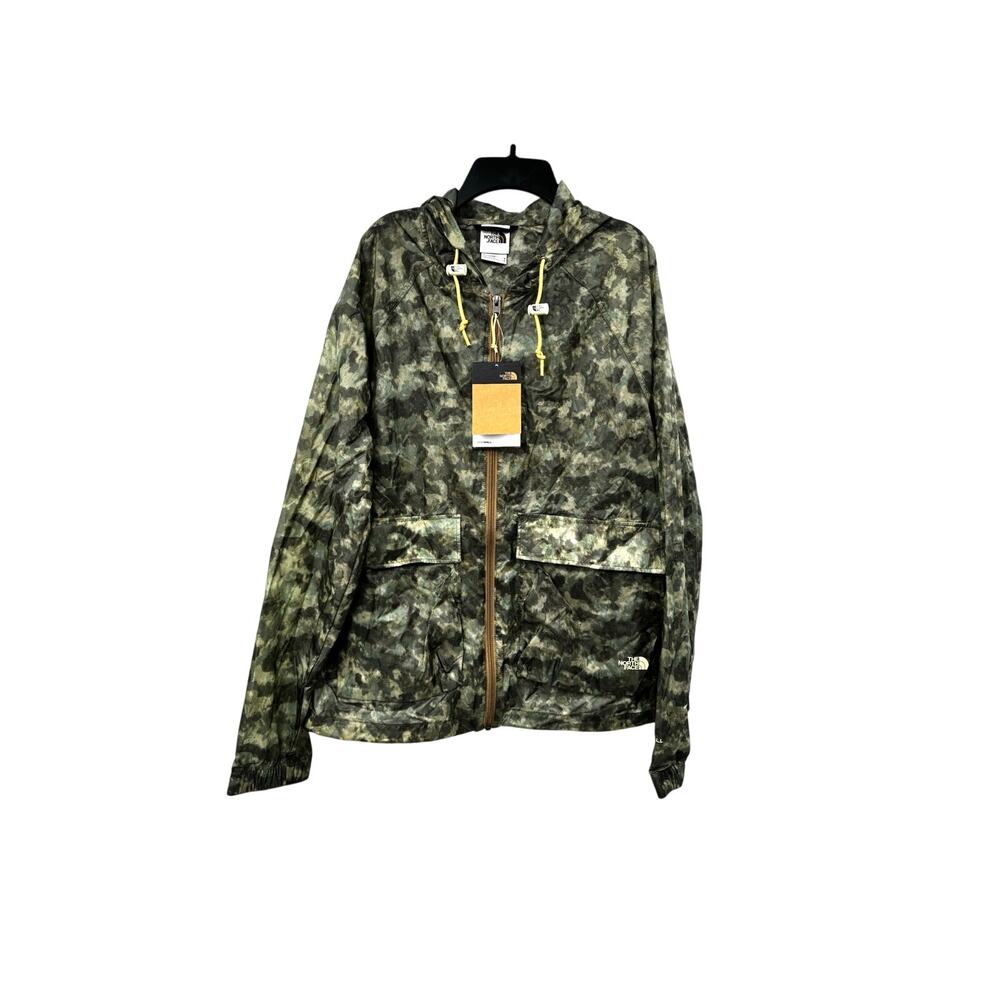 The North Face Heritage Wind Jacket Camo Print Green NEW Zip Hooded Mens Medium